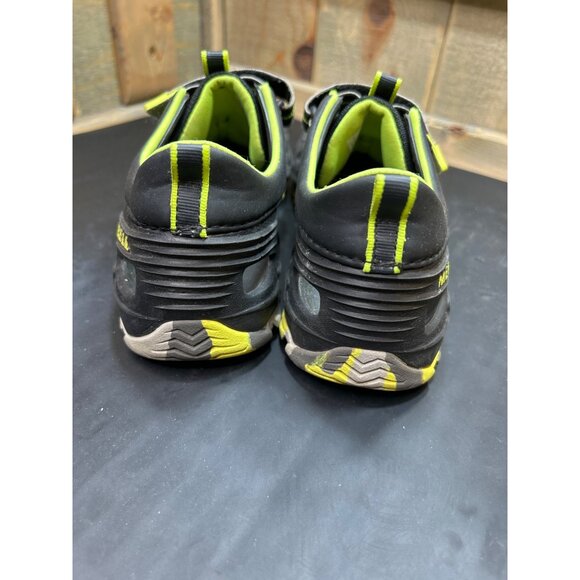 Merrell Hydro Sandals Big Boys Size 6 Black & Neon Green Durable Hook & Loop Out - Picture 5 of 9